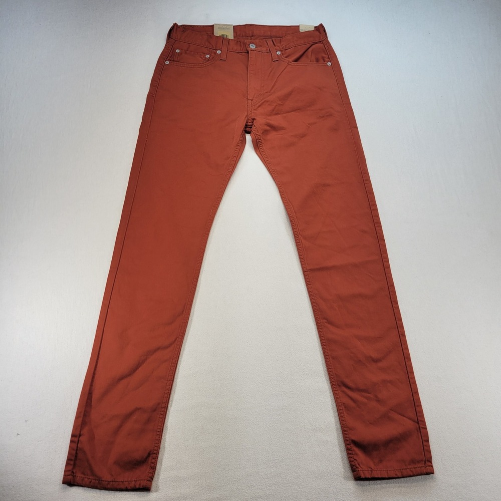 Levi's 512 Slim Taper Pants Mens 32x34 Orange Cotton Hemp